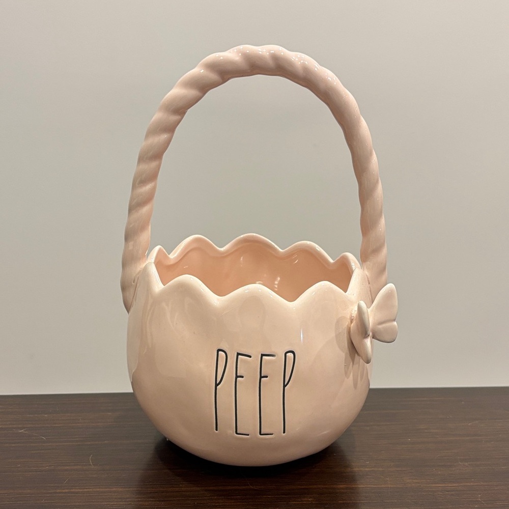 Rae Dunn Blush Ceramic Peep Basket